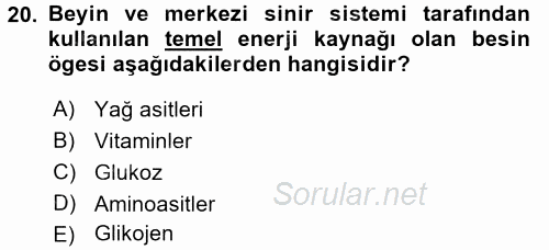 Spor Bilimlerine Giriş 2015 - 2016 Tek Ders Sınavı 20.Soru
