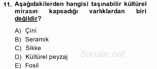 Restorasyon ve Koruma İlkeleri 2014 - 2015 Ara Sınavı 11.Soru