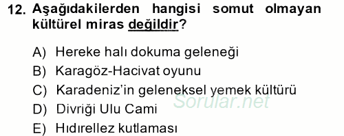 Restorasyon ve Koruma İlkeleri 2014 - 2015 Ara Sınavı 12.Soru