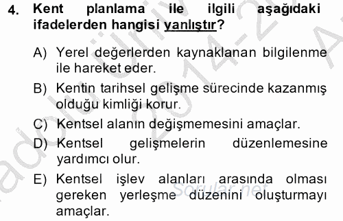 Restorasyon ve Koruma İlkeleri 2014 - 2015 Ara Sınavı 4.Soru