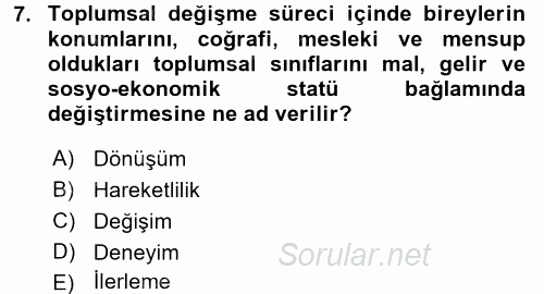 Turistik Alanlarda Mekan Tasarımı 2017 - 2018 3 Ders Sınavı 7.Soru