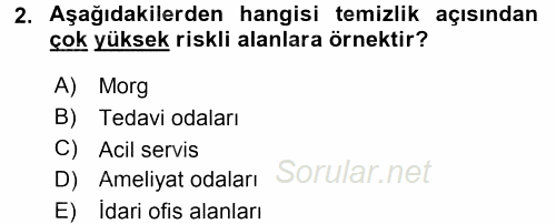 Sağlık Kurumları Yönetimi 2 2016 - 2017 Dönem Sonu Sınavı 2.Soru