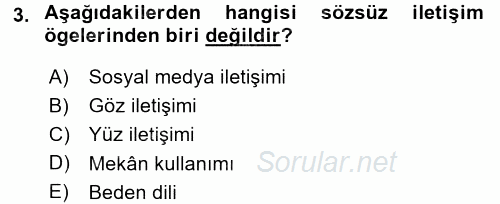 Görüşme Teknikleri 2015 - 2016 Ara Sınavı 3.Soru