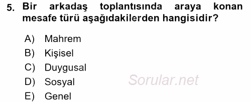 Görüşme Teknikleri 2015 - 2016 Ara Sınavı 5.Soru