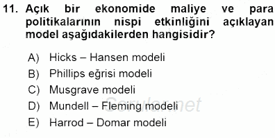 Maliye Politikası 1 2015 - 2016 Ara Sınavı 11.Soru