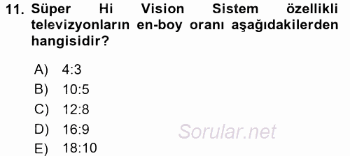 Hareketli Görüntünün Tarihi 2015 - 2016 Dönem Sonu Sınavı 11.Soru