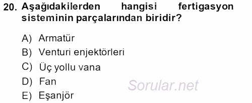 Örtü Altı Üretim Sistemleri 2014 - 2015 Ara Sınavı 20.Soru