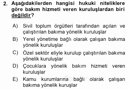 Bakım Elemanı Yetiştirme Ve Geliştirme 1 2017 - 2018 Ara Sınavı 2.Soru