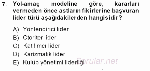 Sosyal Psikoloji 2 2013 - 2014 Ara Sınavı 7.Soru