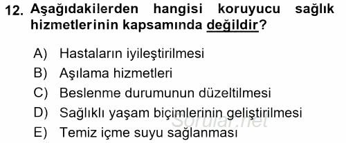 Tıbbi Terminoloji 2016 - 2017 3 Ders Sınavı 12.Soru