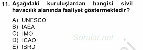 Uluslararası Ekonomik Kuruluşlar 2012 - 2013 Ara Sınavı 11.Soru