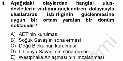 Uluslararası Ekonomik Kuruluşlar 2012 - 2013 Ara Sınavı 4.Soru
