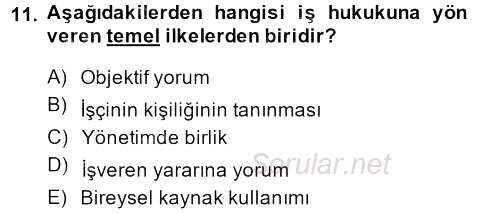 Perakende Yönetimi 2013 - 2014 Tek Ders Sınavı 11.Soru