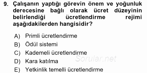 Organizasyonlarda Davranış 2016 - 2017 Ara Sınavı 9.Soru