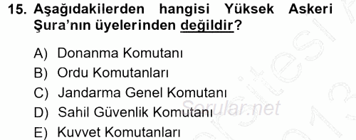 Kamu Personel Hukuku 2012 - 2013 Dönem Sonu Sınavı 15.Soru