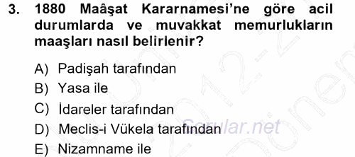 Kamu Personel Hukuku 2012 - 2013 Dönem Sonu Sınavı 3.Soru