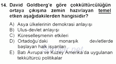 Siyaset Felsefesi 2 2014 - 2015 Dönem Sonu Sınavı 14.Soru