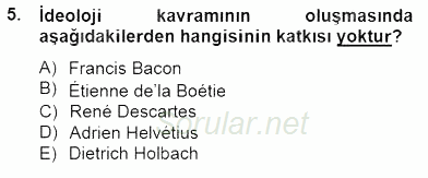 Siyaset Felsefesi 2 2014 - 2015 Dönem Sonu Sınavı 5.Soru