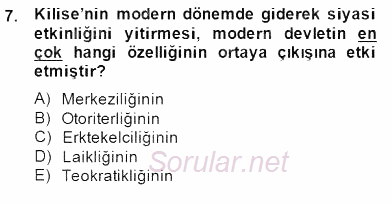Siyaset Felsefesi 2 2014 - 2015 Dönem Sonu Sınavı 7.Soru