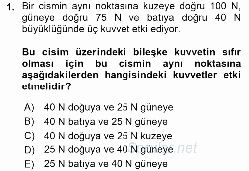 Okulöncesinde Fen Eğitimi 2017 - 2018 Dönem Sonu Sınavı 1.Soru