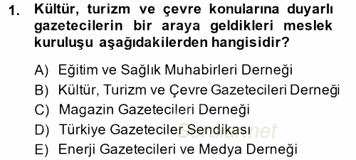Haber Türleri 2014 - 2015 Ara Sınavı 1.Soru