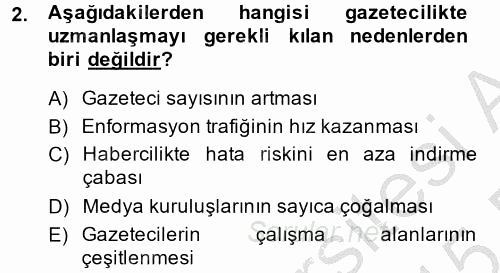 Haber Türleri 2014 - 2015 Ara Sınavı 2.Soru