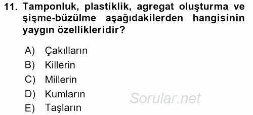 Toprak Bilgisi ve Bitki Besleme 2017 - 2018 Ara Sınavı 11.Soru