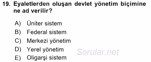 Maliye Politikası 2 2016 - 2017 3 Ders Sınavı 19.Soru