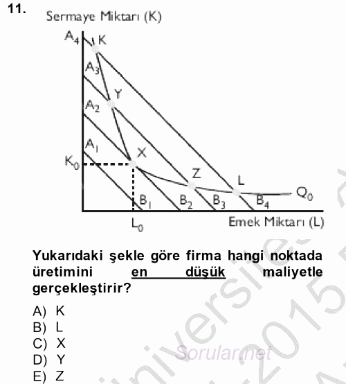 Çalışma Ekonomisi 2014 - 2015 Ara Sınavı 11.Soru