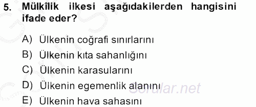 Genel Vergi Hukuku 2014 - 2015 Dönem Sonu Sınavı 5.Soru