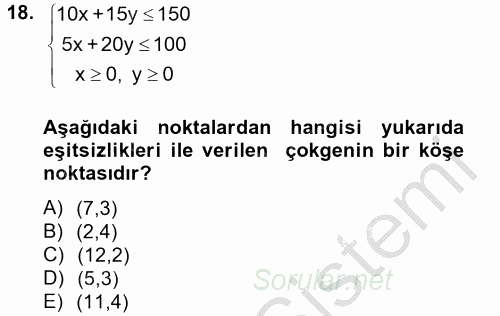 Matematik 2 2012 - 2013 Ara Sınavı 18.Soru