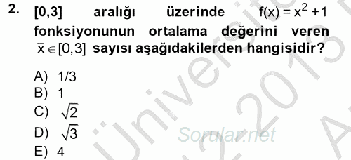 Matematik 2 2012 - 2013 Ara Sınavı 2.Soru