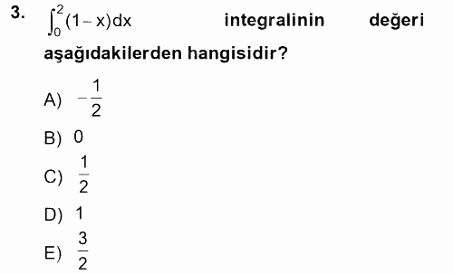 Matematik 2 2012 - 2013 Ara Sınavı 3.Soru