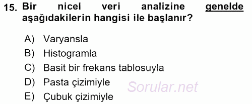 Uluslararası İlişkilerde Araştırma Yöntemleri 2017 - 2018 Dönem Sonu Sınavı 15.Soru