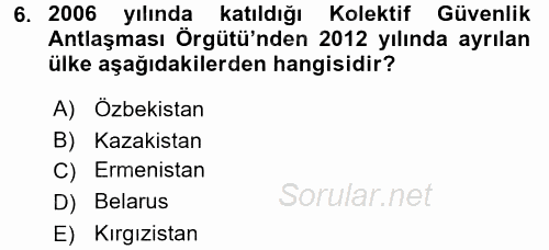 Uluslararası Örgütler 2017 - 2018 3 Ders Sınavı 6.Soru