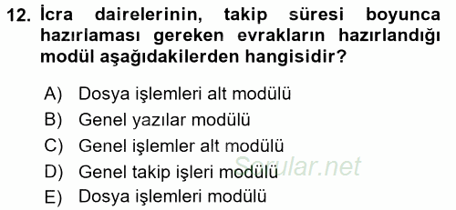 Ulusal Yargı Ağı Projesi 2 2017 - 2018 Dönem Sonu Sınavı 12.Soru