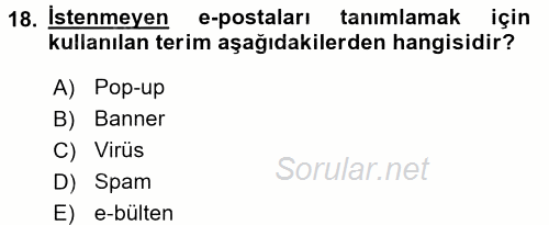 Halkla İlişkiler Uygulama Teknikleri 2017 - 2018 3 Ders Sınavı 18.Soru