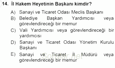 Tüketici Hukuku 2012 - 2013 Dönem Sonu Sınavı 14.Soru