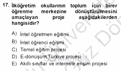 İng. Öğretmenliğinde Öğretim Teknolojileri Ve Materyal Tasarımı 1 2013 - 2014 Dönem Sonu Sınavı 17.Soru