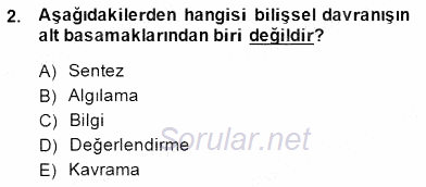 İng. Öğretmenliğinde Öğretim Teknolojileri Ve Materyal Tasarımı 1 2013 - 2014 Dönem Sonu Sınavı 2.Soru