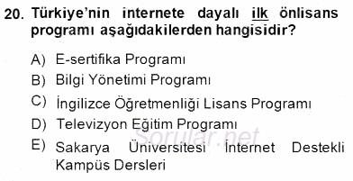 İng. Öğretmenliğinde Öğretim Teknolojileri Ve Materyal Tasarımı 1 2013 - 2014 Dönem Sonu Sınavı 20.Soru
