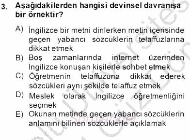 İng. Öğretmenliğinde Öğretim Teknolojileri Ve Materyal Tasarımı 1 2013 - 2014 Dönem Sonu Sınavı 3.Soru