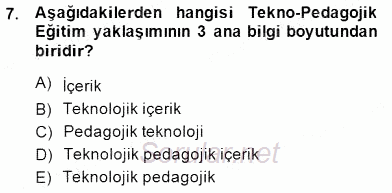 İng. Öğretmenliğinde Öğretim Teknolojileri Ve Materyal Tasarımı 1 2013 - 2014 Dönem Sonu Sınavı 7.Soru