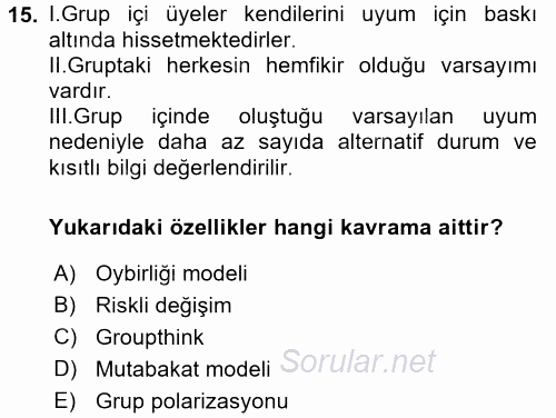Diş Politika Analizi 2017 - 2018 Ara Sınavı 15.Soru