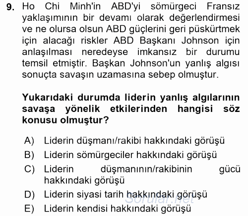 Diş Politika Analizi 2017 - 2018 Ara Sınavı 9.Soru