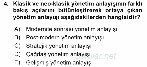 Rekreasyon Yönetimi 2017 - 2018 Dönem Sonu Sınavı 4.Soru