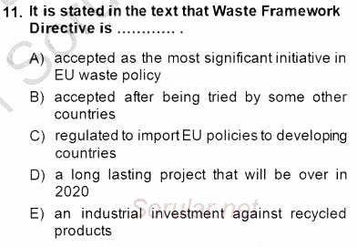 İleri Okuma Ve Yazma Becerileri 2 2014 - 2015 Ara Sınavı 11.Soru