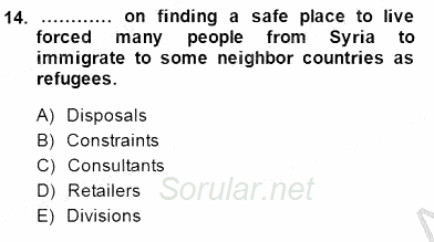 İleri Okuma Ve Yazma Becerileri 2 2014 - 2015 Ara Sınavı 14.Soru