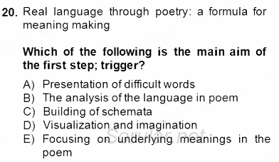 İleri Okuma Ve Yazma Becerileri 2 2014 - 2015 Ara Sınavı 20.Soru