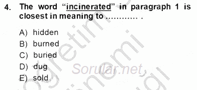 İleri Okuma Ve Yazma Becerileri 2 2014 - 2015 Ara Sınavı 4.Soru
